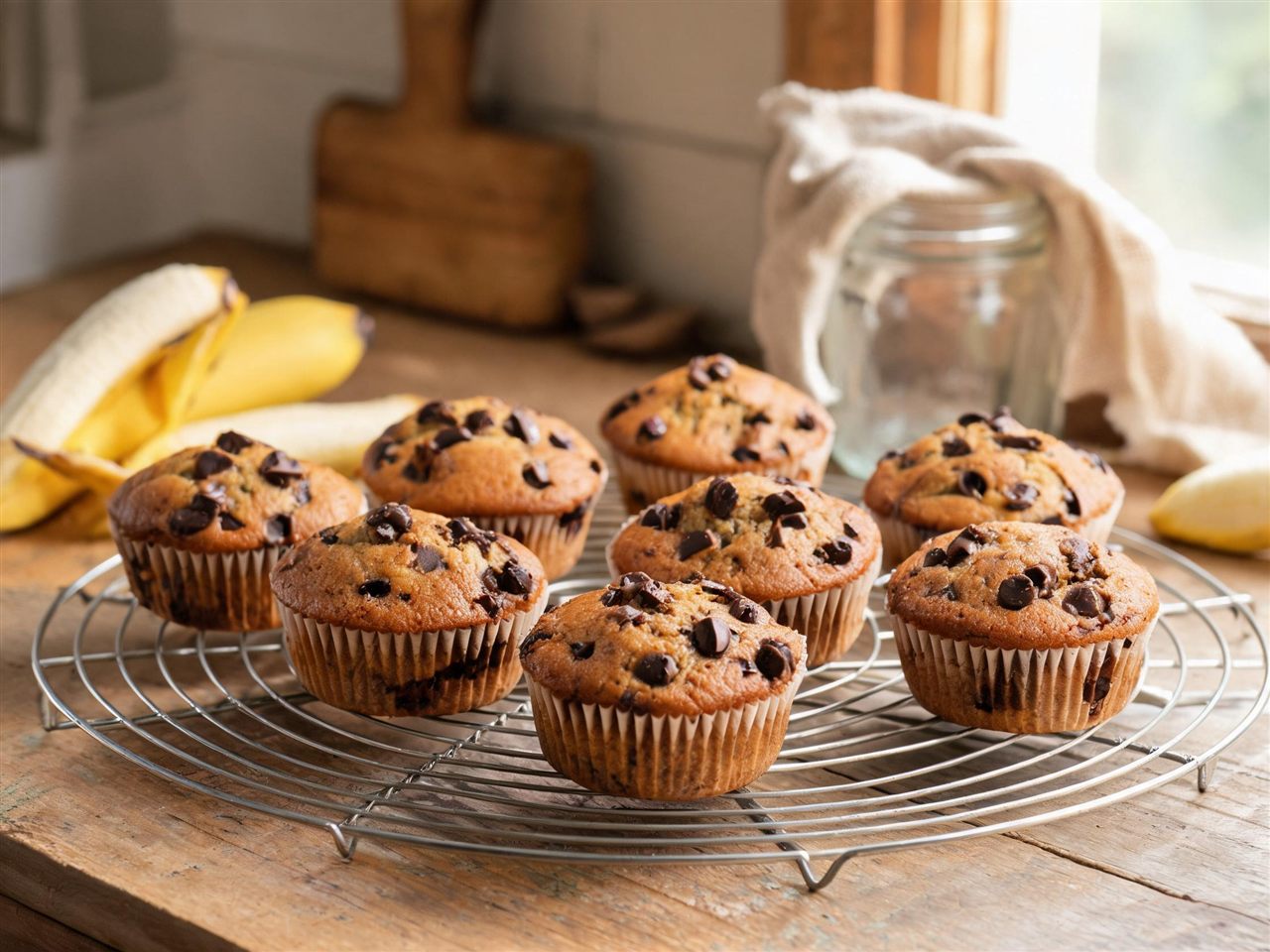 Gezonde chocolade-bananenmuffins