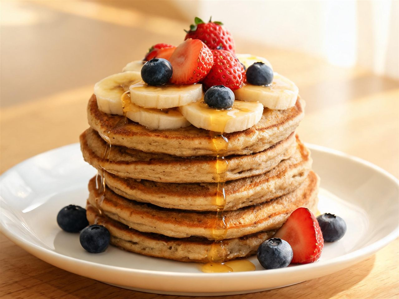 Volkoren pannenkoeken met banaan